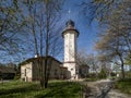 Closed, `new` lighthouse in Rozewie, located on Cape Rozewie Puck poviat, in the commune of WÃâadysÃâawowo, between the vill Royalty Free Stock Photo